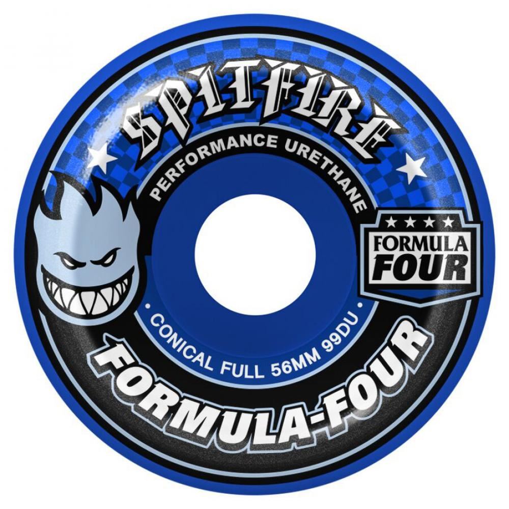 Spitfire Skateboard Wheels F4 99 Conical Full 56 Blue - Blue - Skatewarehouse.co.uk