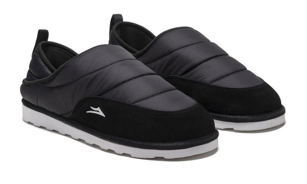 Lakai Owen Slippers Polyester Shoes - Black / White - Skatewarehouse.co.uk