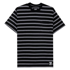 Tired Stamp Striped Pocket Tee Black (Organic)