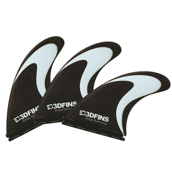 3D Fins - All Rounder Thruster - Medium - B&W Swoosh (FCS2 / Futures)