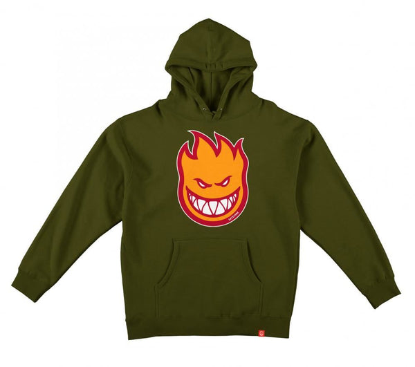 Spitfire Hoody Bighead Fill - Army / Orange - Skatewarehouse.co.uk