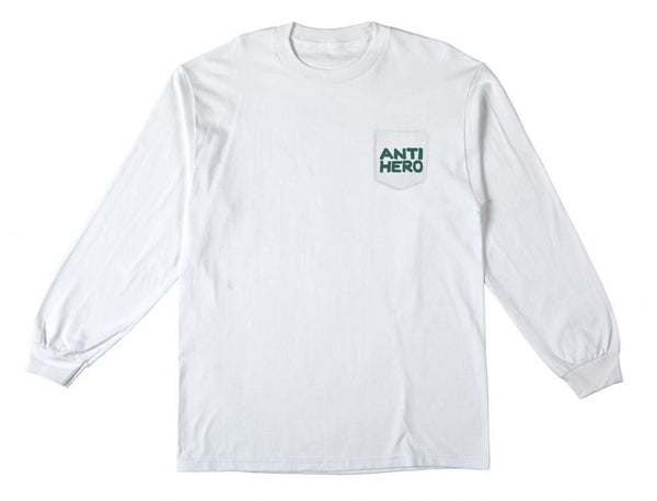 AntiHero L/S Pocket T-Shirt Fish Bowl - White / Multi - Skatewarehouse.co.uk