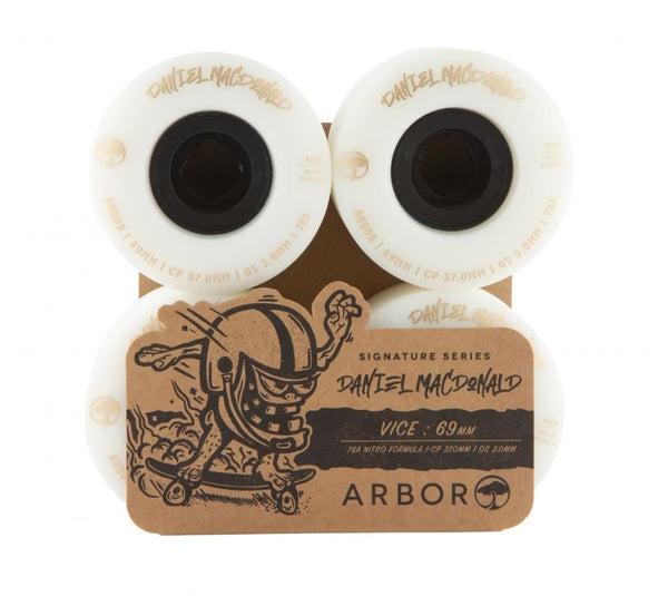 Arbor Signature Skateboard Wheels Vice Daniel MacDonald 78a - White - Skatewarehouse.co.uk