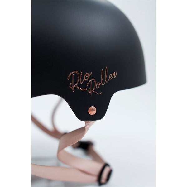 Rio Roller Rose Skate Helmet - Black - Skatewarehouse.co.uk