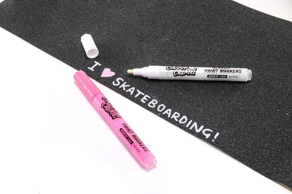 Venom Skateboards Black Grip Tape & 12 Colour Create Paint Pens Art Pack