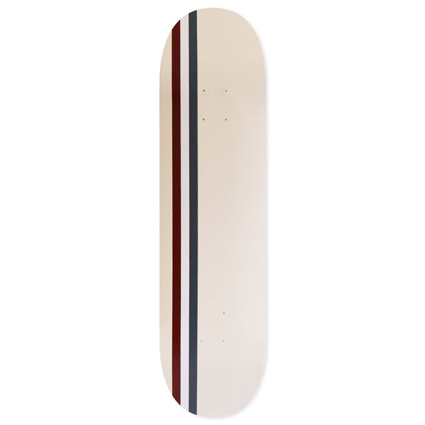 Stripe - Cream / Burgundy / White / Navy Skateboard Deck - 8.0