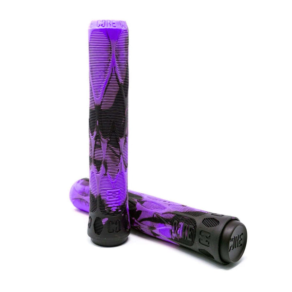 CORE Pro Handlebar Grips, Soft 170mm - Fuchsia (Purple/Black) - Skatewarehouse.co.uk