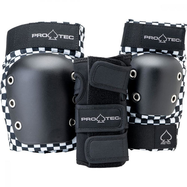 Pro-Tec Pads Street Gear Junior 3 Pack Open - Checker - Skatewarehouse.co.uk