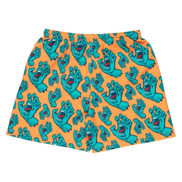 Santa Cruz Youth Swim Shorts Youth Hands All Over - Apricot - Skatewarehouse.co.uk