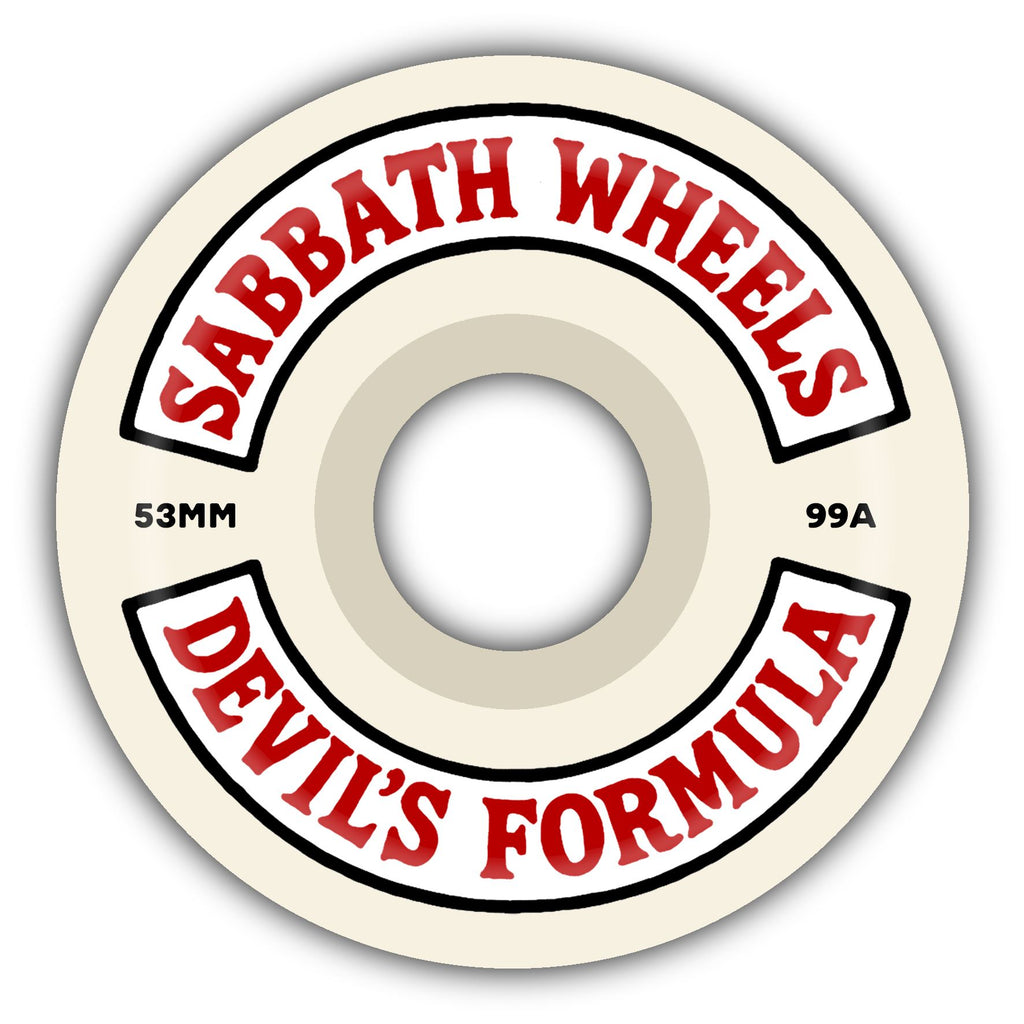Sabbath Skateboard Wheels | Rocker | OG Slim | Devil's Formula Skateboard Wheels | 99a | White/Red