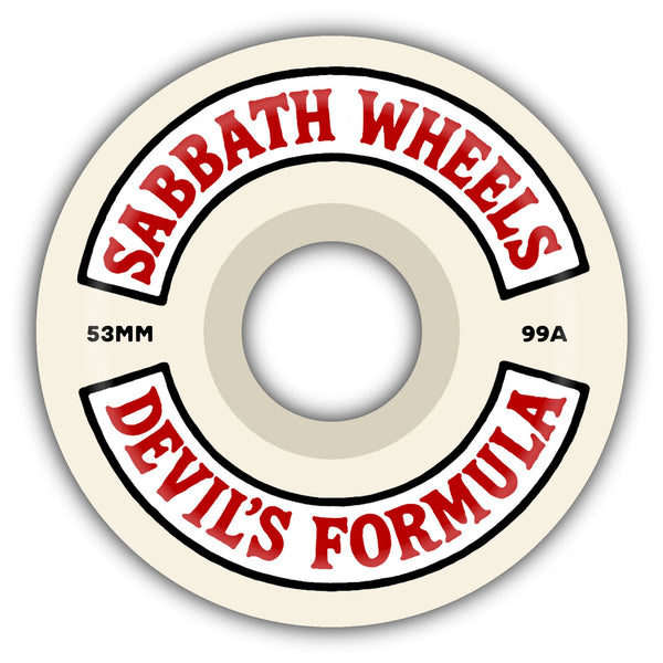 Sabbath Skateboard Wheels | Rocker | OG Slim | Devil's Formula Skateboard Wheels | 99a | White/Red