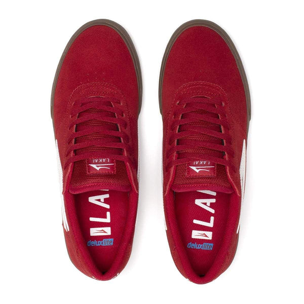 Lakai Manchester Red Gum Suede Skate Shoes - Skatewarehouse.co.uk