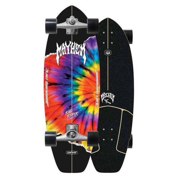 Carver ...Lost Rad Ripper Tie Dye Surfskate Cruiser Skateboard CX - 10.5