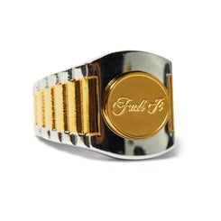 HUF Worldwide Clothiers Ring (Gold) Skateboard Deck - 7.0"