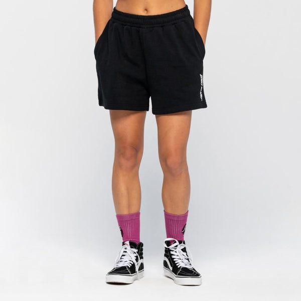 Santa Cruz Womens Shorts Strip II Shorts - Black - Skatewarehouse.co.uk