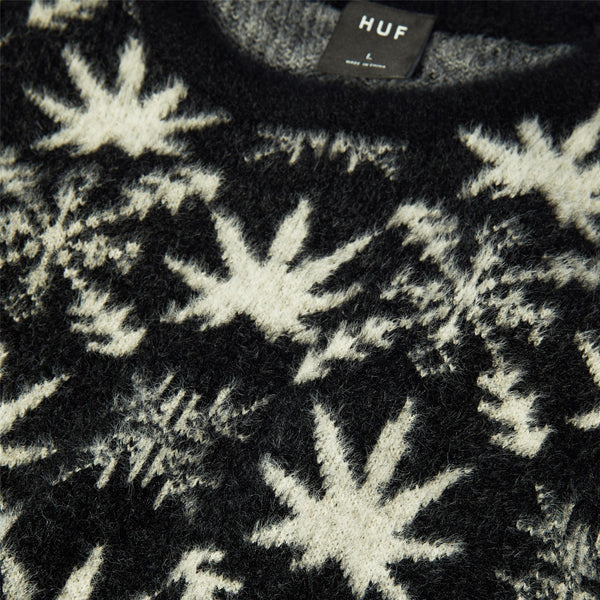 HUF Arctic Plantlife Crewneck Sweater (Black) - L