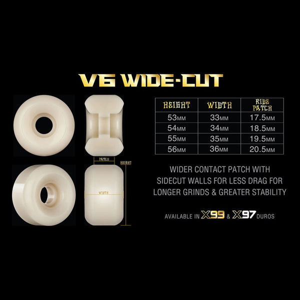 BONES Skateboard Wheels X-Formula • • 95A • V6 Wide - Cut (Spring '26) - Skatewarehouse.co.uk