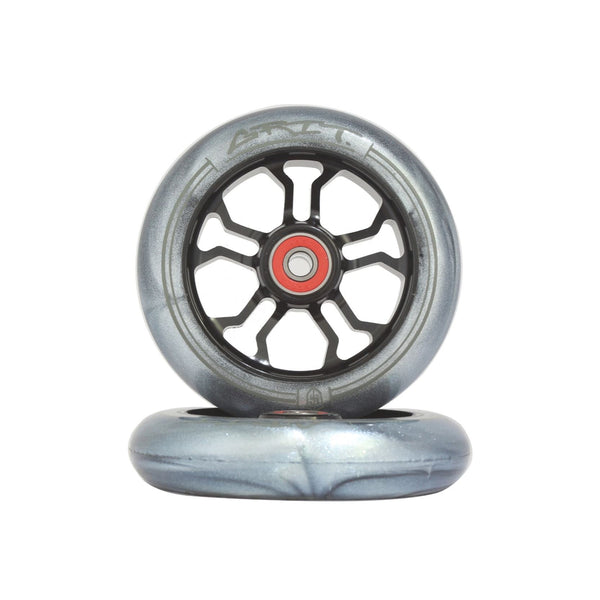 Grit 10R 110mm Black / Silver Metallic (Pair) Scooter Wheels