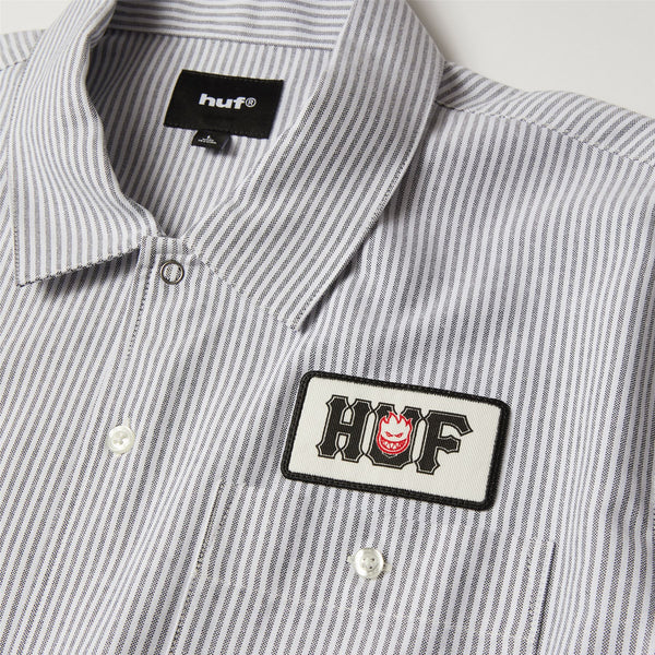 HUF Spitfire Union Work Shirt (Black / White) - M