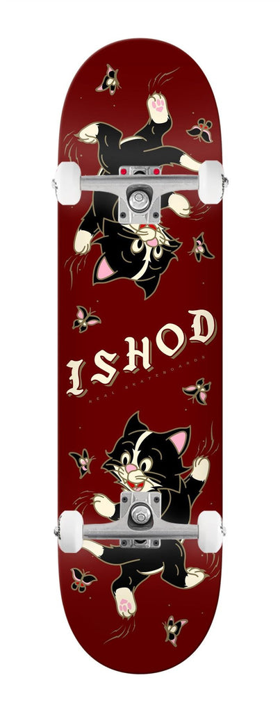 Real Ishod Kitten Scratch Twin Tail (Burgundy) x Venom Custom Complete Skateboard - 8.25"