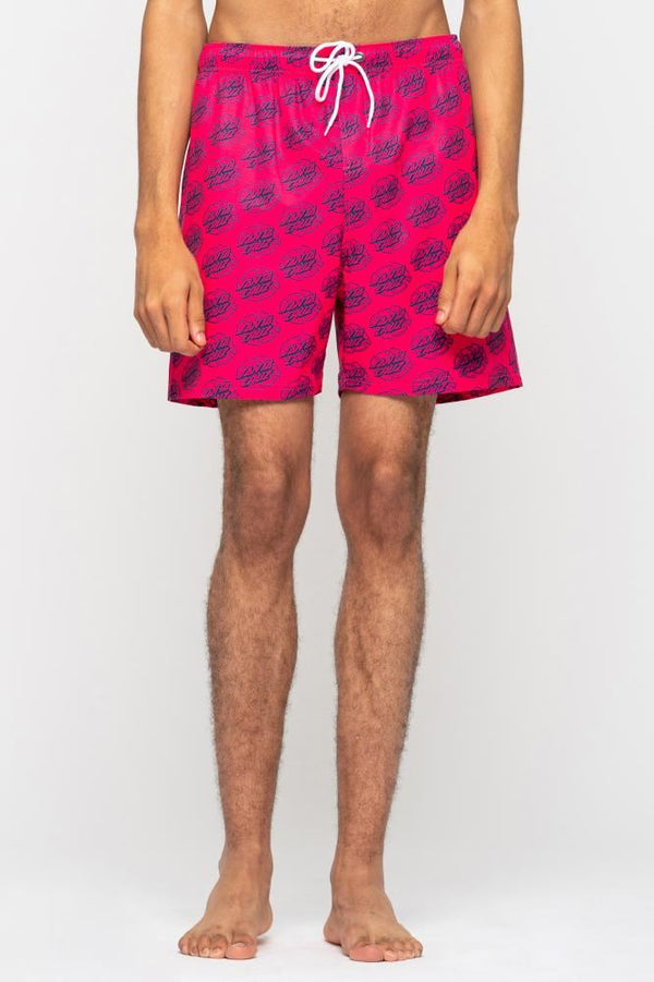 Santa Cruz Shorts Broken Dot Swim Short - Hot Pink - Skatewarehouse.co.uk