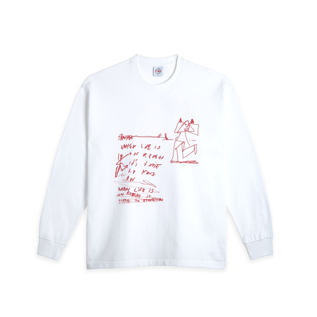 Polar Skate Co LS Tee | On Repeat (White) - L