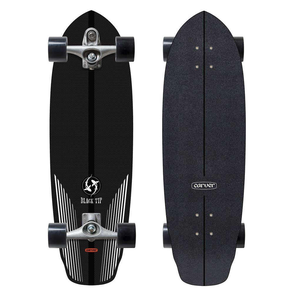 Carver Skateboards 32.5" Black Tip Carbon - C7 Surfskate Complete