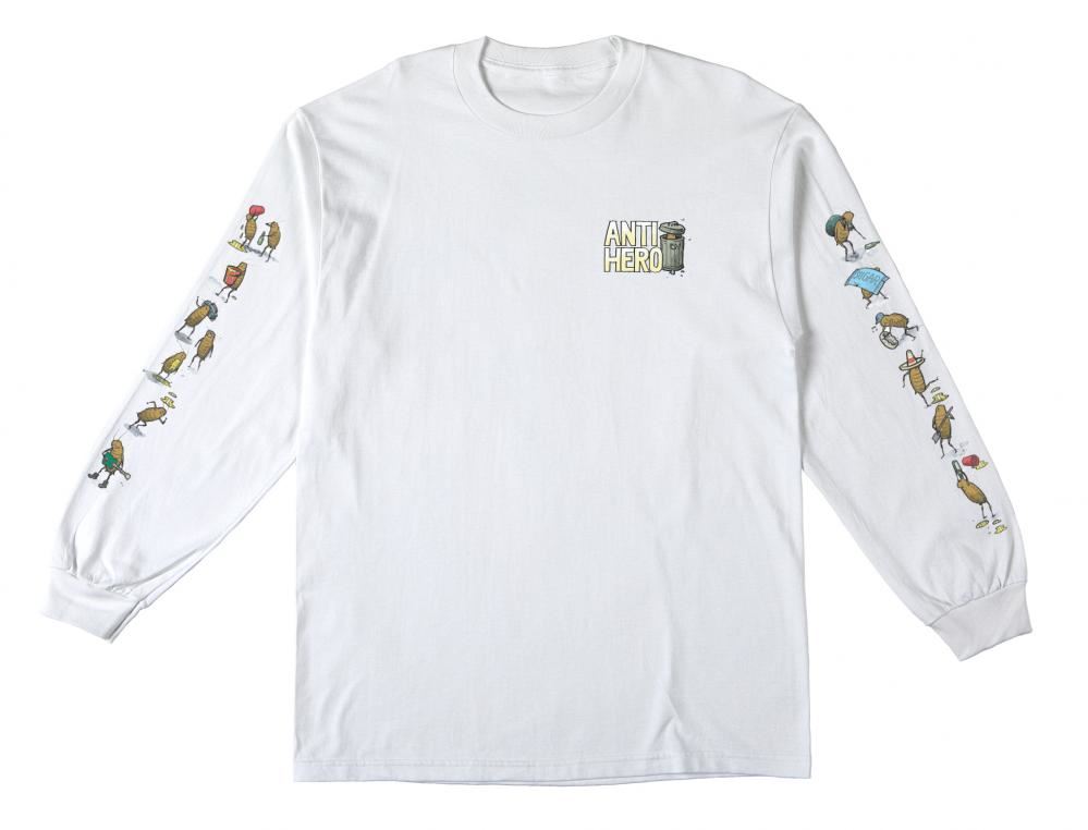AntiHero L/S T-Shirt Roached Out - White / Multi Color Prints - Skatewarehouse.co.uk