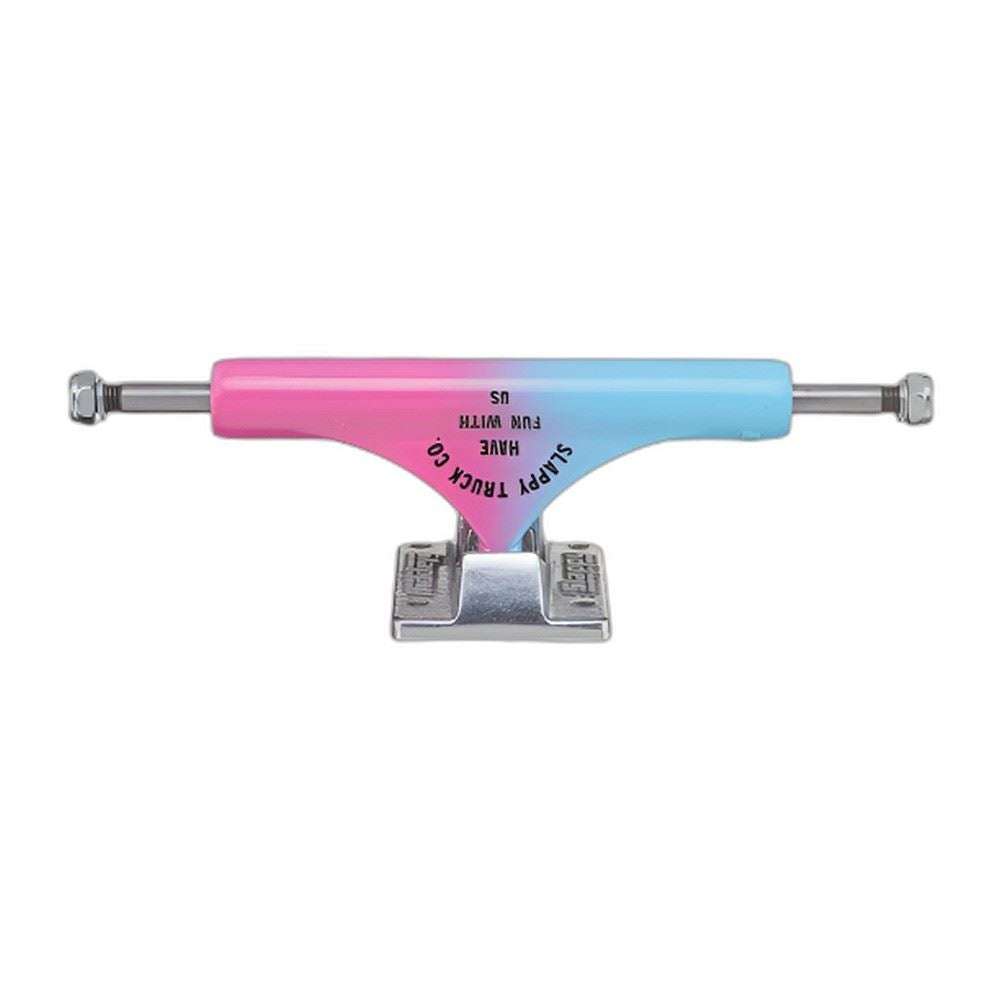 Slappy ST1 Classic Polished Arisa Trew Pink / Blue - 8.25 Skateboard Trucks - 8.25 (5.5") (Pair)
