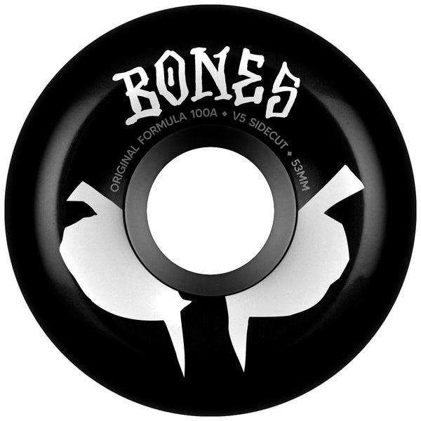 BONES Skateboard Wheels • OG Formula • • 100A • V5 Sidecut • Black (Spring '26) - Skatewarehouse.co.uk