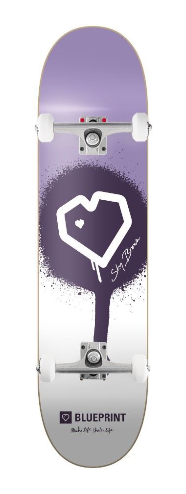 Blueprint x Sky Brown x MLSL Collab Guest Purple / White x Venom Custom Complete Skateboard - 8