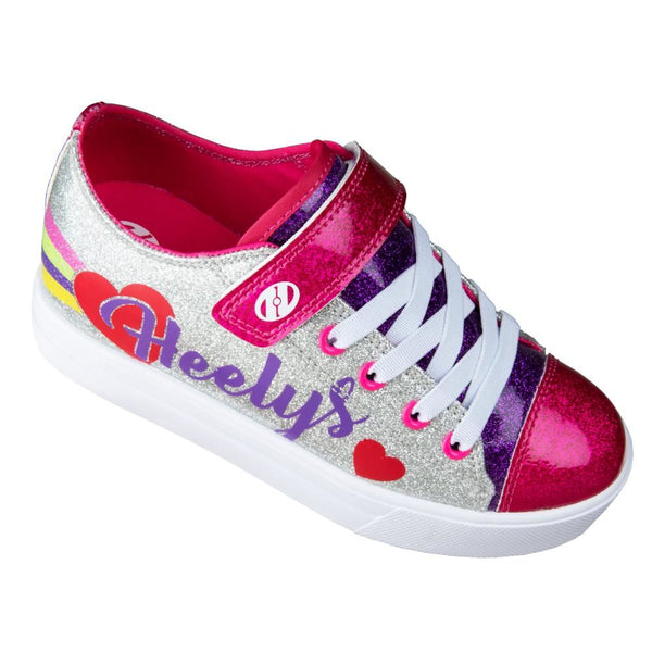 Heelys X2 Snazzy X2  - Silver / Rainbow / Heart - Skatewarehouse.co.uk