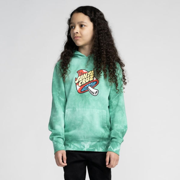 Santa Cruz Youth Hood Youth Toadstool Dot Hood - Jade Tie Dye - Skatewarehouse.co.uk