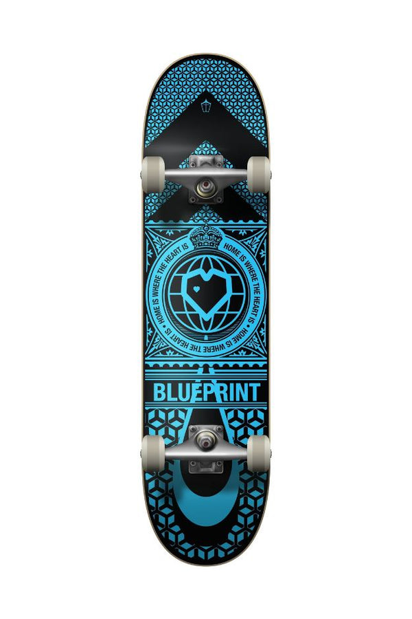 Blueprint Home Heart Black / Blue Complete Skateboard - 8.25