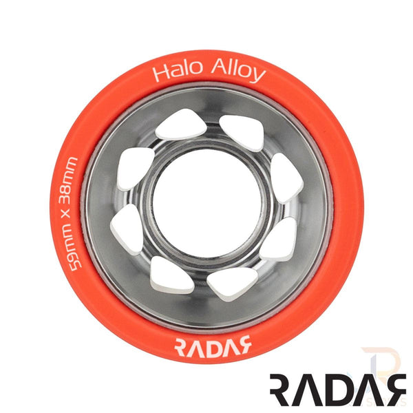 Radar (4) - Halo Alloy - Red - 59 x / 93a Skateboard Wheels - 38mm
