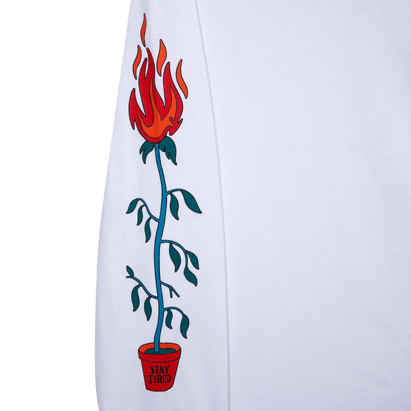Tired Nothinth Long Sleeve Tee White