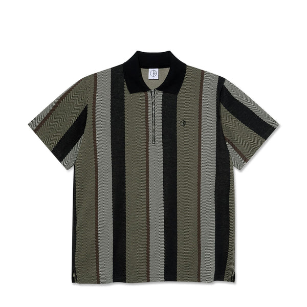 Polar Skate Co Jacques Polo Shirt | Herringbone (Khaki Green) - M