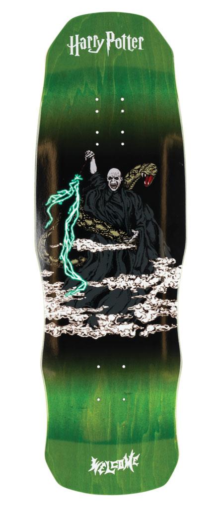 Welcome x Harry Potter Voldemort on Dark Lord (Dark Green Stain) Skateboard Deck - 9.75" - Skatewarehouse.co.uk
