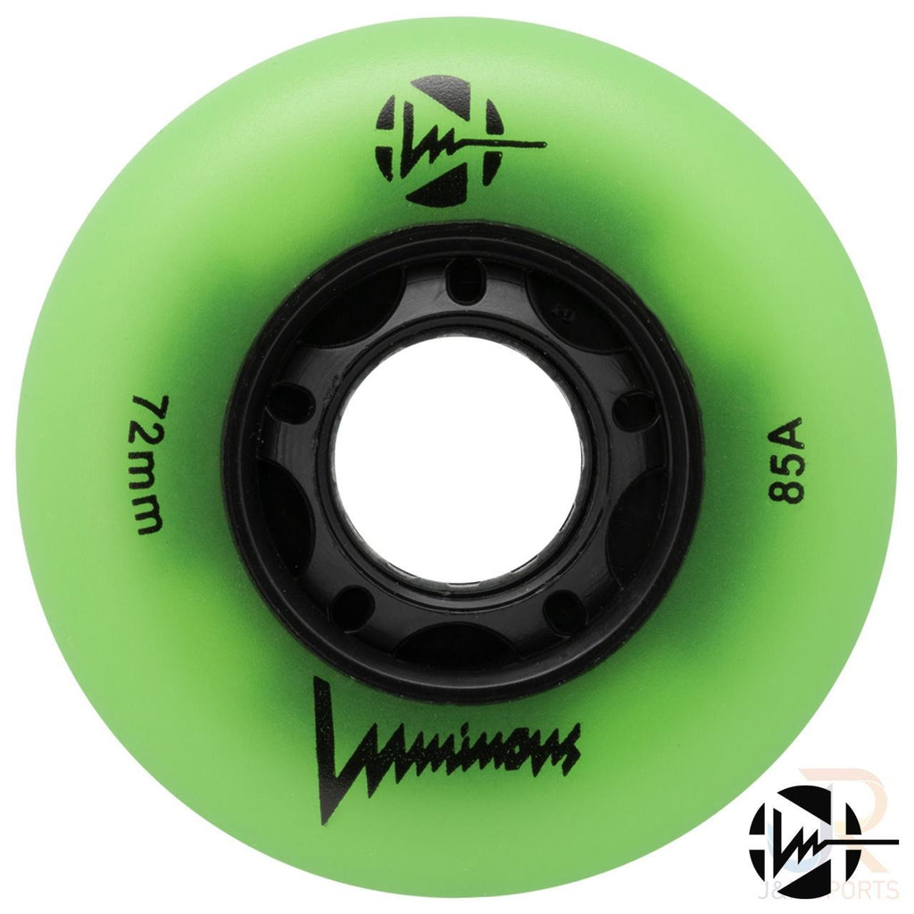 Luminous Led Inline Wheel (Set of 4 Wheels) - Green Glow - 72Mm/85A - Skatewarehouse.co.uk