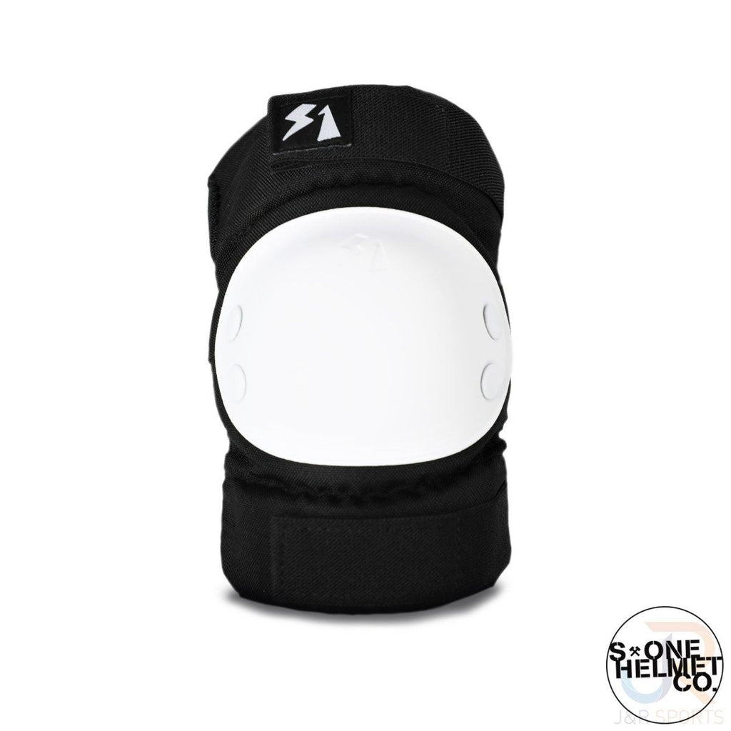 S1 Park Elbow Pads - Black w / White Caps