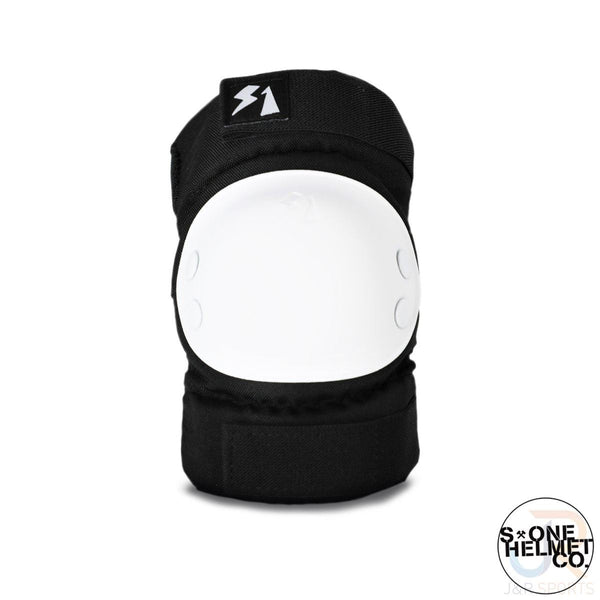 S1 Park Elbow Pads - Black w / White Caps