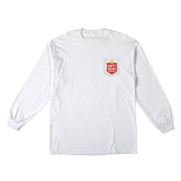 AntiHero L/S T-Shirt Bottle Cap - White / Multi Color Prints - Skatewarehouse.co.uk