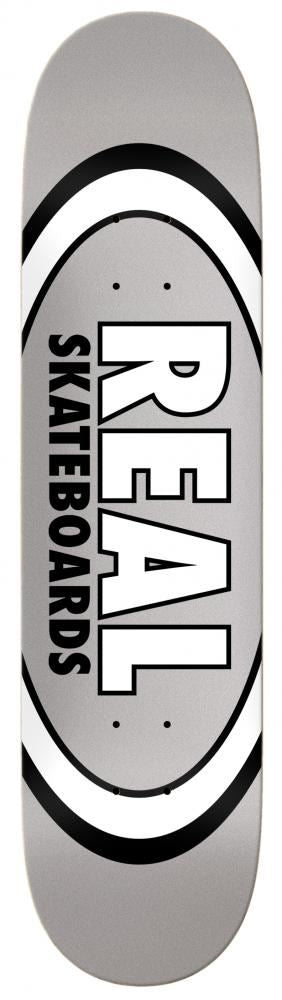 Real Team Classic Oval - True Mid (Grey) Skateboard Deck - 7.75"
