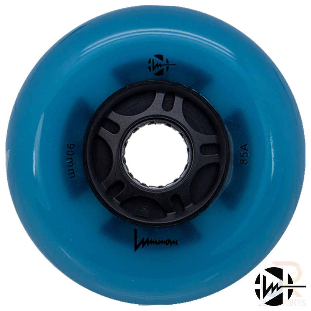 Luminous Led Inline Wheel (Set of 4 Wheels) - Blue Glow - 90Mm/85A - Skatewarehouse.co.uk