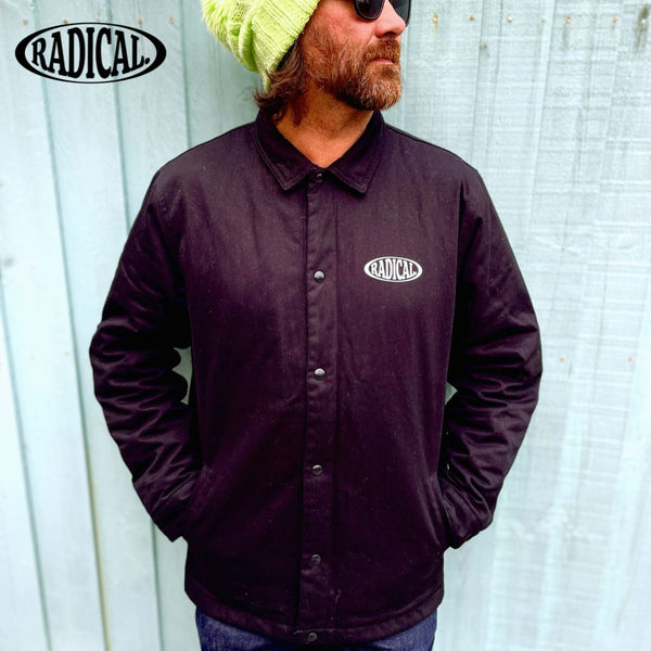 Radical. Oval Logo Canvas jacket - Black - Skatewarehouse.co.uk