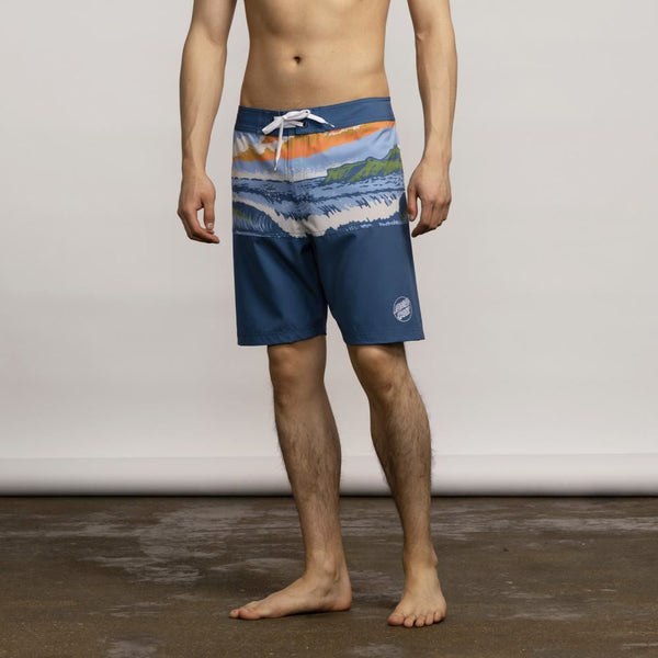 Santa Cruz Board Shorts Water View Board Short - Dusty Blue - Skatewarehouse.co.uk