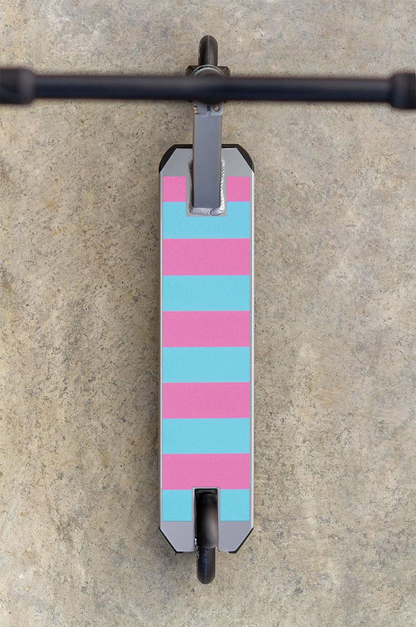 Scorpion Scooters - Scooter Pro Grip Tape - Fits 99% Scooters - Neon Stripe Series - Blue/Pink Stripes - Skatewarehouse.co.uk