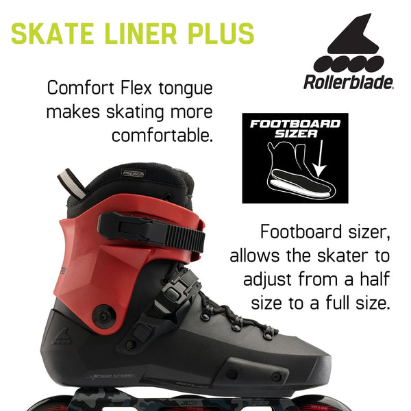 Rollerblade RB Twister 110 Blk/Red Inline Recreational Skate - Skatewarehouse.co.uk