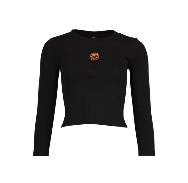 Santa Cruz Womens L/S T-Shirt Classic Dot Front L/S T-Shirt - Black - Skatewarehouse.co.uk