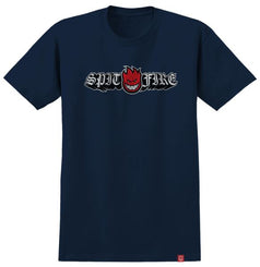 Spitfire Old E Drop Bighead Youth T-Shirt (True Navy w / Red) - YOUTH L